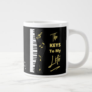 Pianoför piano spelare kul notblad jumbo mugg