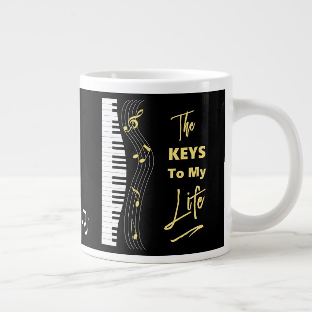 Pianoför piano spelare kul notblad jumbo mugg (Höger)