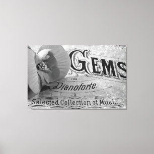 Pianoforte Gems and Begonia Blommar Wrapped Canvas