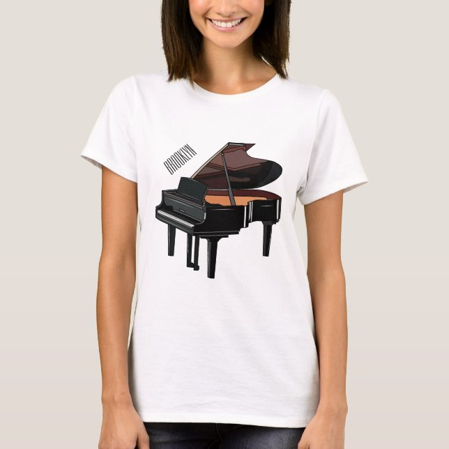 Pianoforte tecknad illustration t shirt (Framsida)