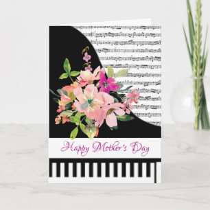 Pianoförvaringskort med blommotiv kort