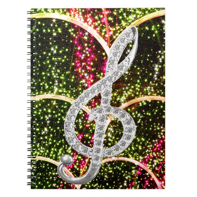 PianoGclef symbol Anteckningsbok Med Spiral (Framsidan)