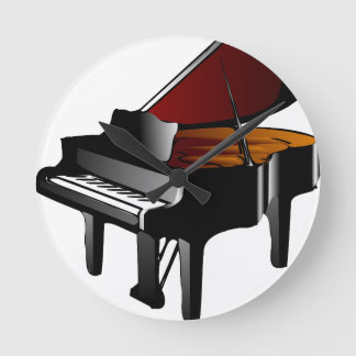 pianoglans rund klocka