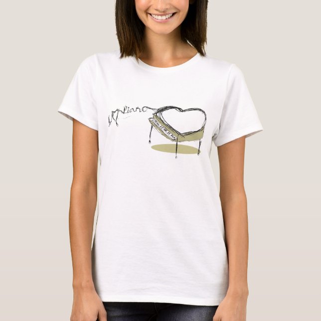 Pianohjärta T-shirt (Framsida)