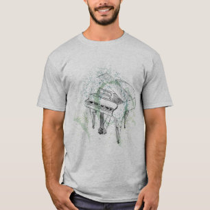 Pianoillustration Konst Ritning Musikälskare T Shirt