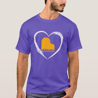 pianokärlek retro t shirt