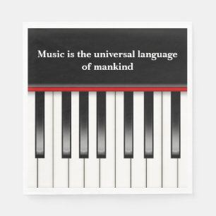 Pianoklav med musikcitat pappersservett