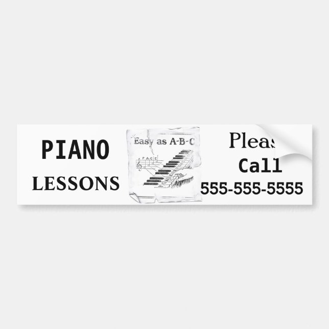 Pianokurser - anpassade bildekal (Framsidan)