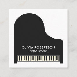 Pianolärare, Musikstudio, Pianohandledare, Pianist Fyrkantigt Visitkort