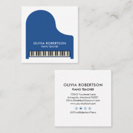 Pianolärare, Musikstudio, Pianohandledare, Pianist Fyrkantigt Visitkort