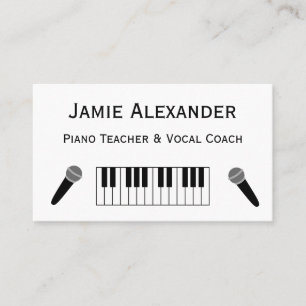 Pianolärare och sångcoach Minimalist Visitkort