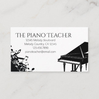 Pianolärare Pianist Musiker Visitkort