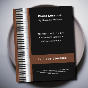 Pianolektioner Flygblad