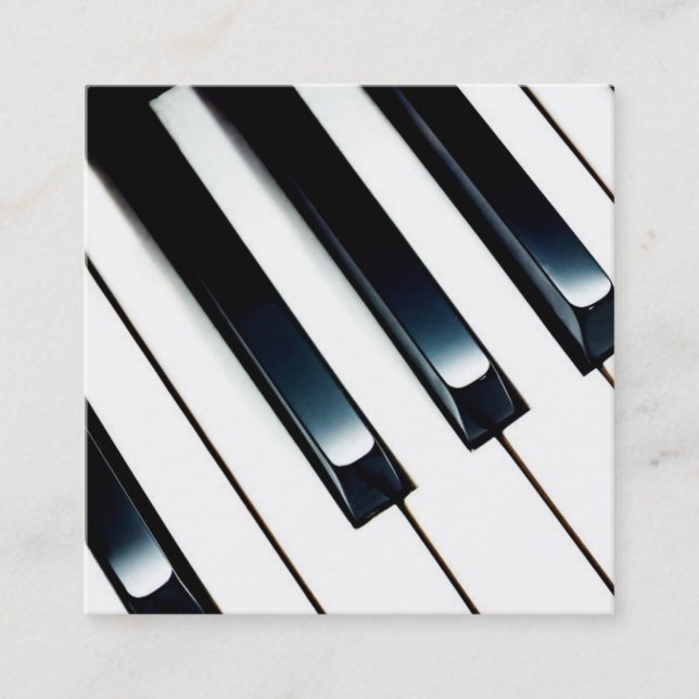 pianolektioner fyrkantigt visitkort (Framsida)