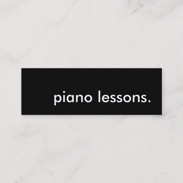 Pianolektioner. Mini Visitkort (Framsida)