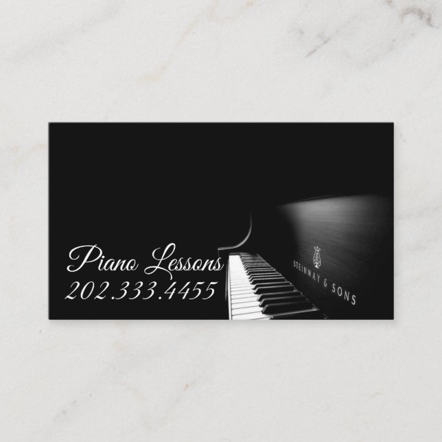 Pianolektioner, Musik, Instrument Affärs Kort (Framsida)