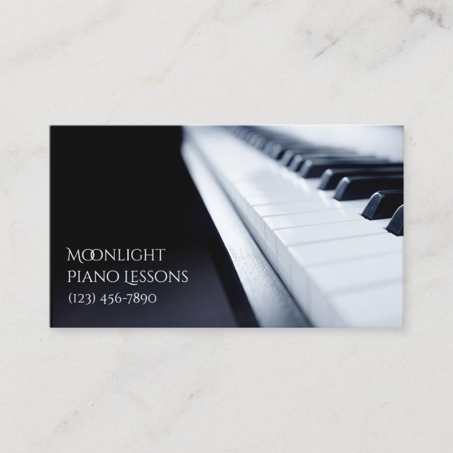 Pianolektioner, Musik, Instrument Affärskort Visitkort (Framsida)