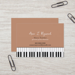 Pianolektioner Musiklärare boho brun Visitkort