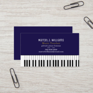 Pianolektioner Musiklärare Modern Visitkort