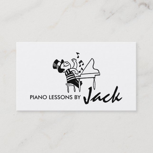 Pianolektioner, Musiklärare Visitenkort Visitkort (Framsida)