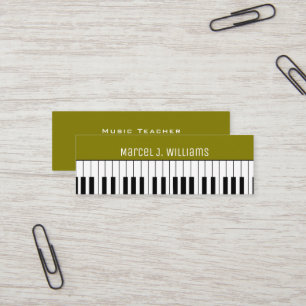 Pianolektioner Oliv Musiklärare Mini Visitkort