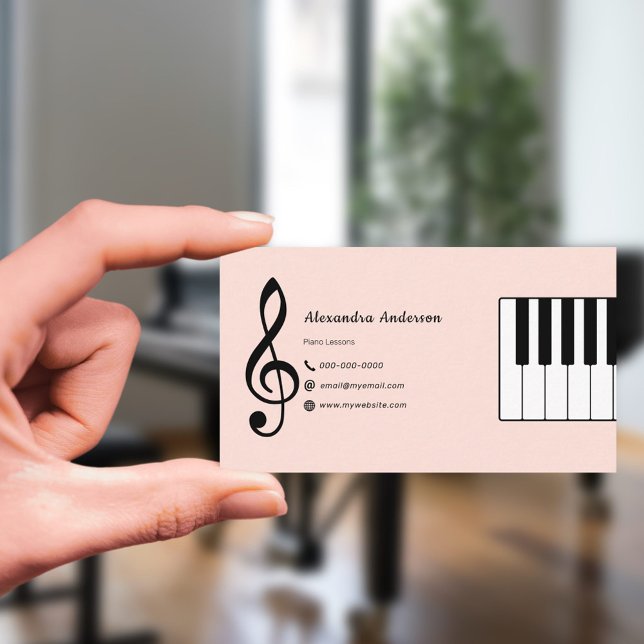 Pianolektioner Visitkort (Piano Lessons Business Card)