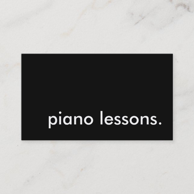 Pianolektioner. Visitkort (Framsida)