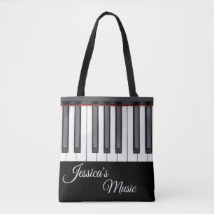 Pianomusiktote bags för pianospelare tygkasse
