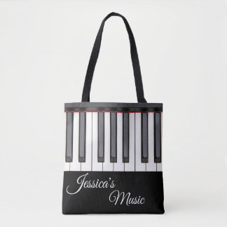 Pianomusiktote bags för pianospelare tygkasse