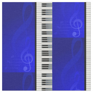 Pianonycklar med blått verkställer musik noter tyg