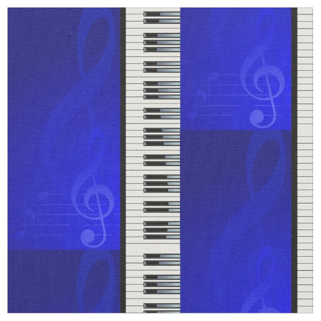 Pianonycklar med blått verkställer musik noter tyg (Närbild)