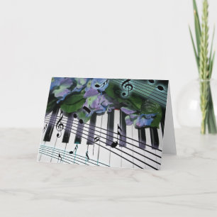 Pianonycklar och blommor kort