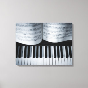 Pianonycklar och musikbok canvastryck
