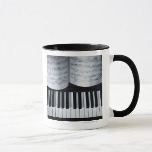 Pianonycklar och musikbok mugg