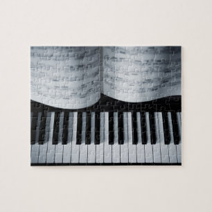 Pianonycklar och musikbok pussel