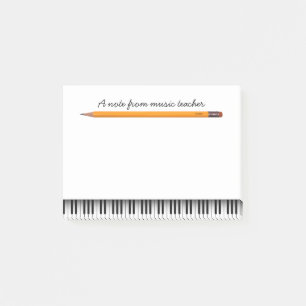 Pianonycklar & ritar musiklärare post-it block