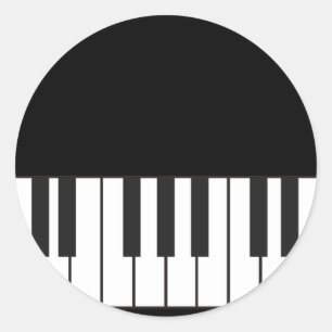 Pianonycklar Runt Klistermärke