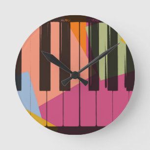 Pianopopkonst Rund Klocka