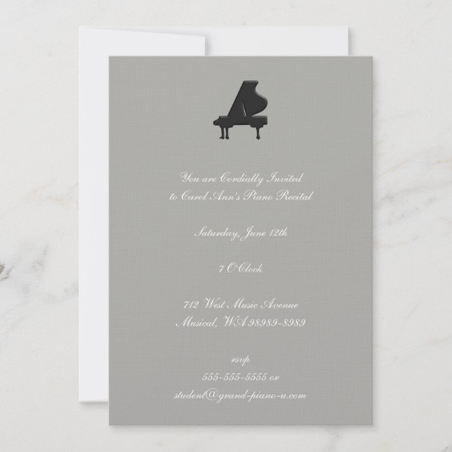 Pianorecital Inbjudningar (Framsida)