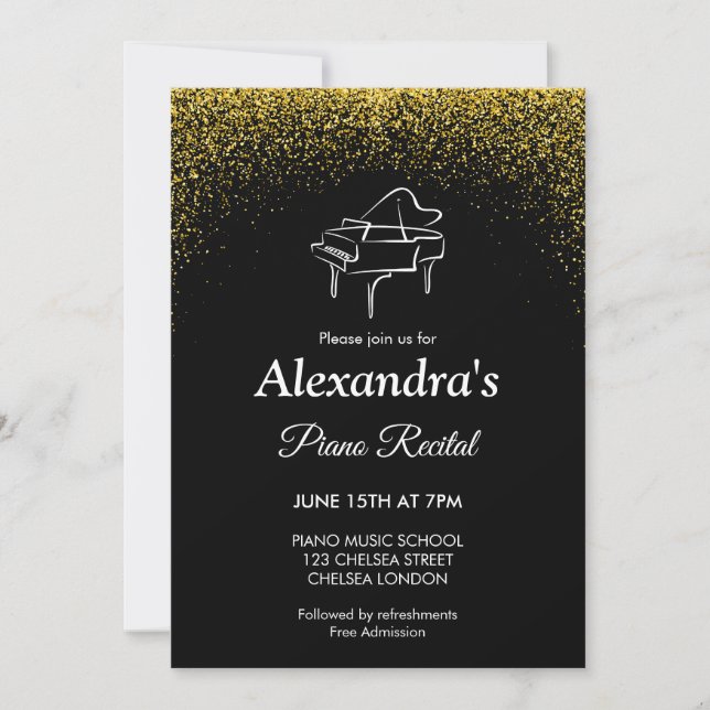 Pianorecital Konsert Klassisk Musik Inbjudningar (Framsida)
