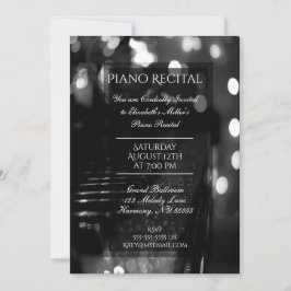 Pianorecital med Bokeh-ljus Inbjudningar