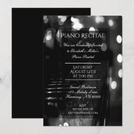 Pianorecital med Bokeh-ljus Inbjudningar