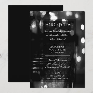 Pianorecital med Bokeh-ljus Inbjudningar