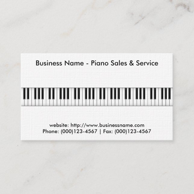 PianoSalevisitkort: Pianot 3D modellerar Visitkort (Framsida)