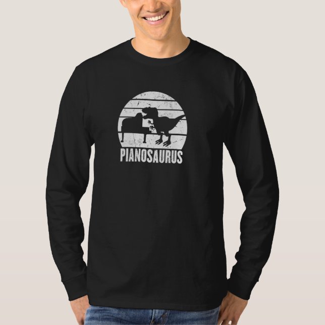 Pianosaurus Dino som spelar Piano Grand Concert In T Shirt (Framsida)