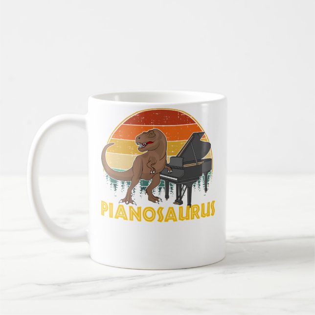 Pianosaurus Pianist Player Piano Kaffemugg (Vänster)