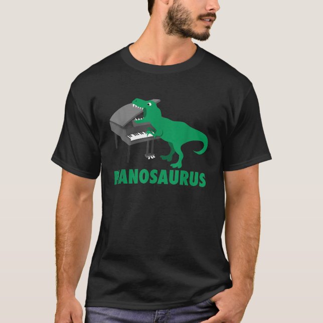 Pianosaurus Piano Dinosaur Percussion Music Funny T Shirt (Framsida)