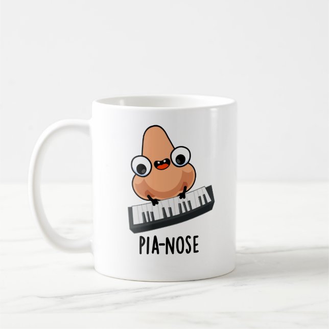 Pianose Funny Piano Nose Pun Kaffemugg (Vänster)
