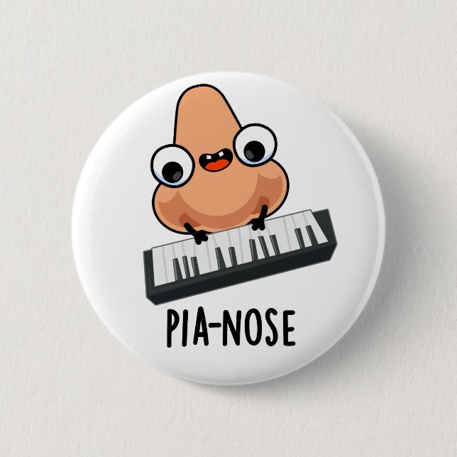 Pianose Funny Piano Nose Pun Knapp (Framsida)