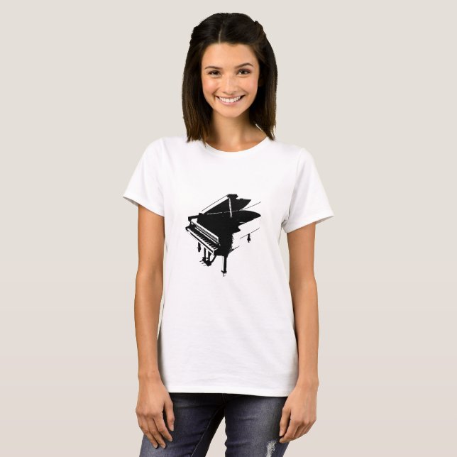 PianoSilhouettevit Tröja (Hel framsida)